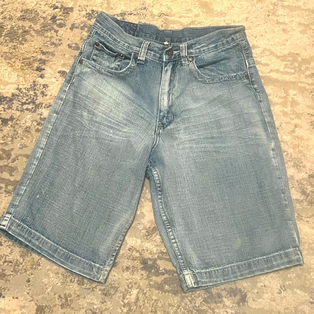 Flypaper Jeans Men’s Denim Shorts Size 29 Light Wash Distressed Pocket
